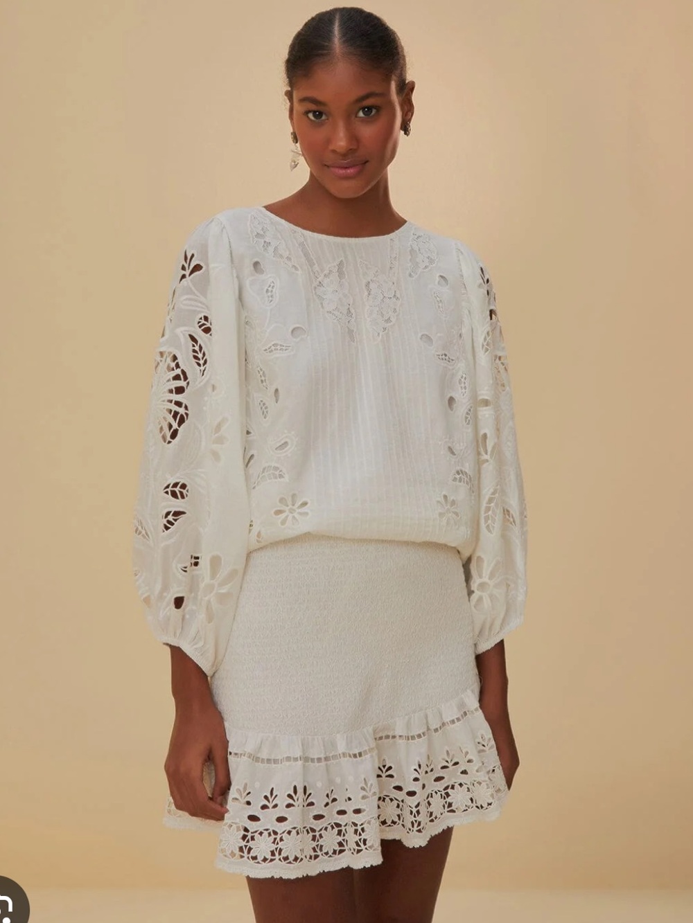 FARM Rio White Richelieu Mini Skirt